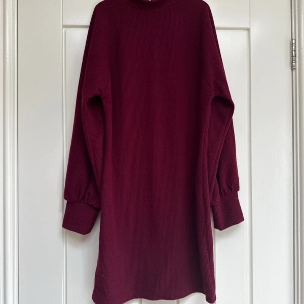 New Look Deep Red Long Sleeve Dress